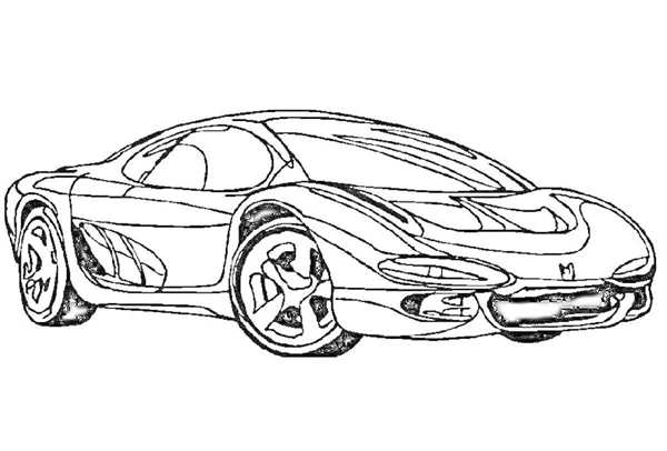Раскраска Суперкар Ferrari Italia в Деталях