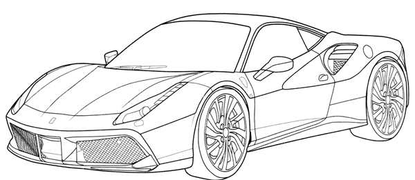 Раскраска суперкара Buggati Mistral