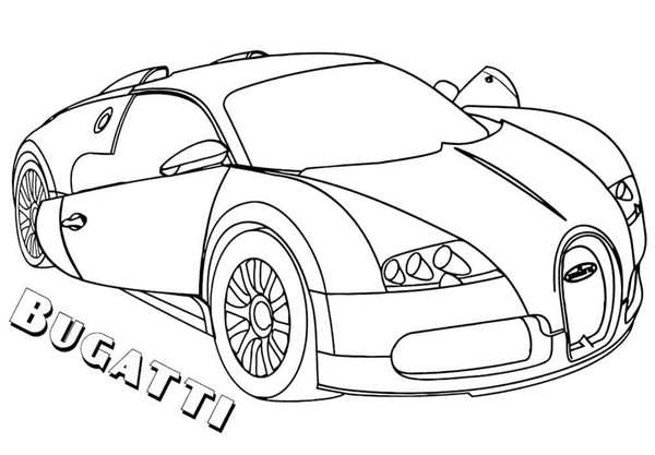 Раскраска суперкара Buggati Mistral
