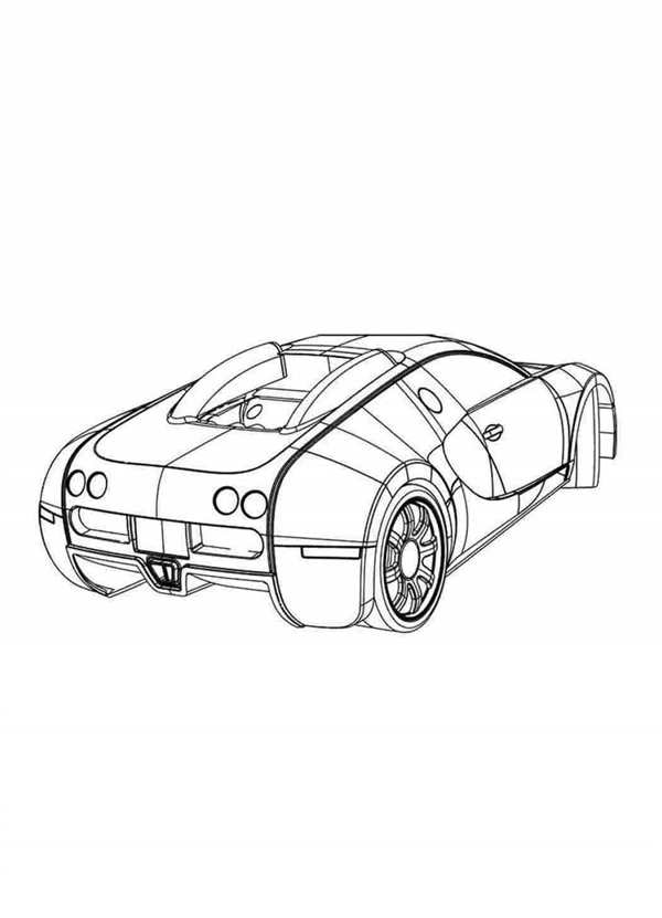 Раскраска суперкара Buggati Mistral