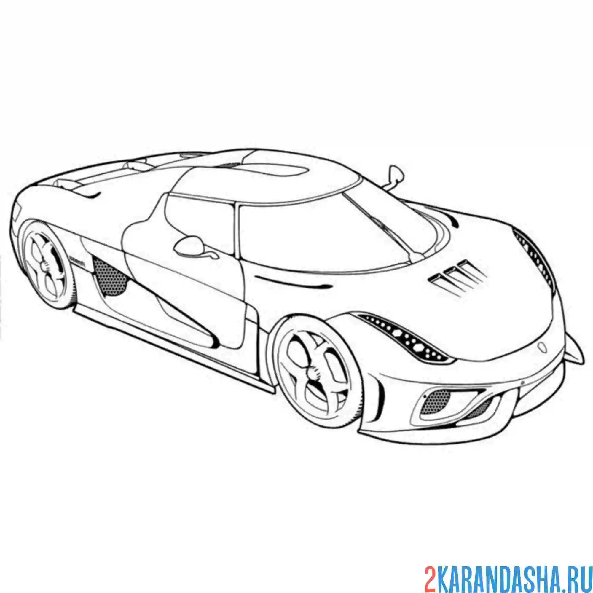Раскраска суперкара Buggati Mistral