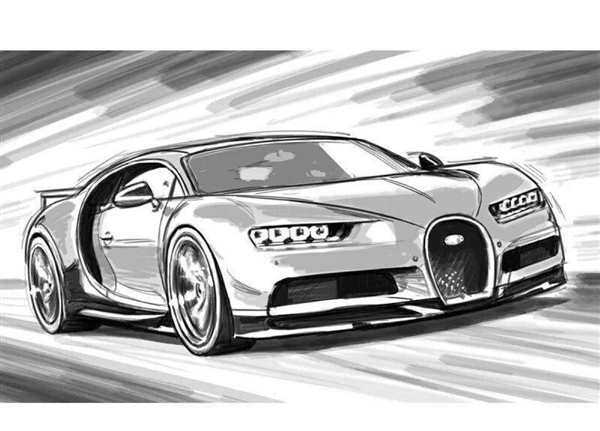 Раскраска суперкара Buggati Mistral