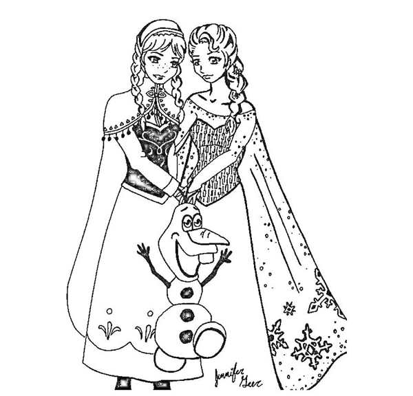 Раскраски для девочек Elsa Anna