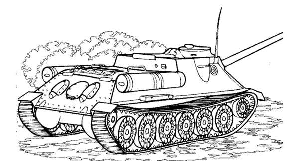 Военный танк раскраска т34