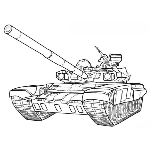 Танк для раскрашивания для детей