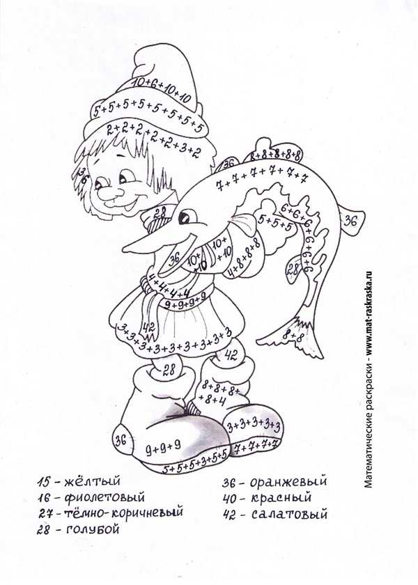 Раскраска таблица умножения на 3 и 4