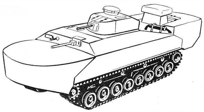 Раскраска Танк БТ1 Веселое Переворачивание Цветов