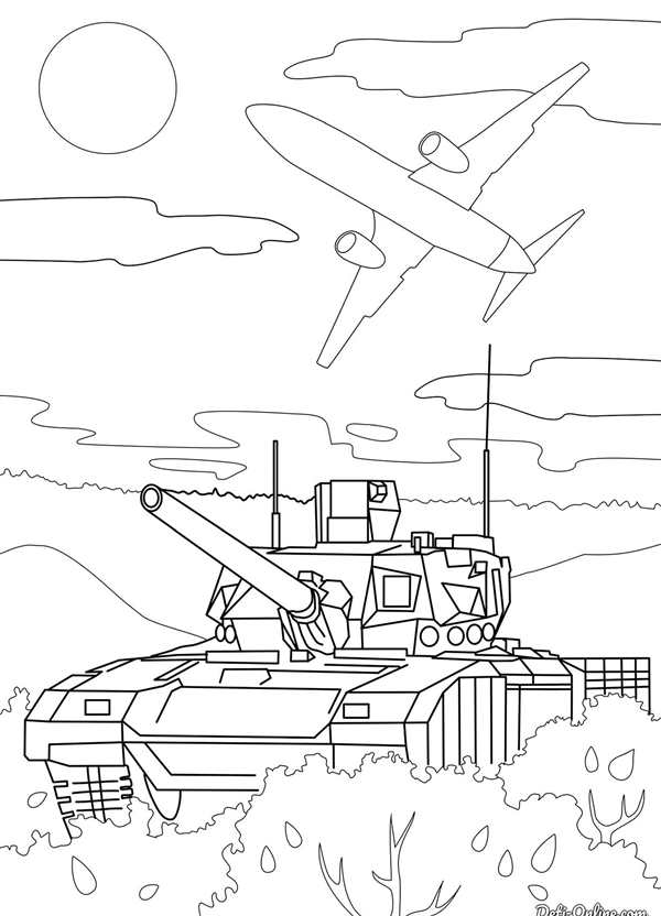 Раскраска танк т34 Военная техника