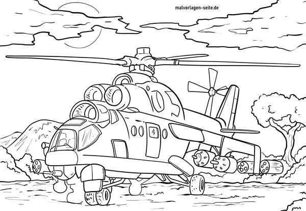 Раскраска. Военные вертолеты