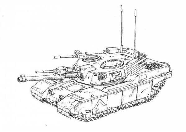 FV 4005 вид сбоку чертёж