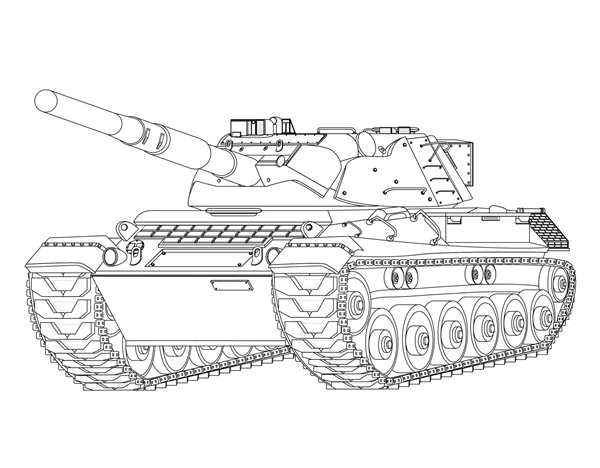 Танк раскраска цветная