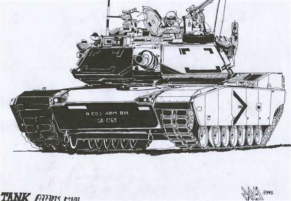 Раскраска Танк M1A1 Abrams США uctor