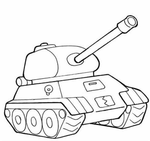 Раскраска танка для детей