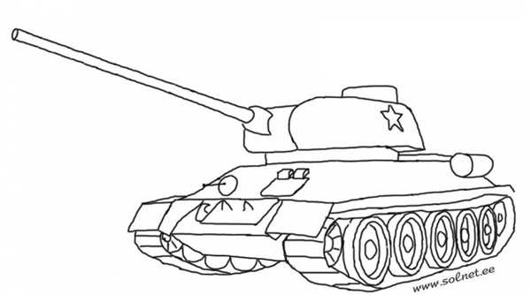 Раскраски военных танков т34