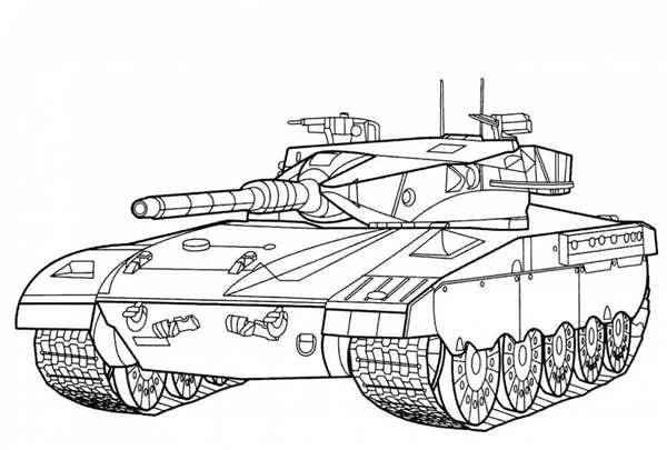 Раскраска танка Merkava Веселые Активности дляFans ofIsraeli Combat Vehicles