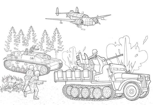 Военный танк раскраска т34