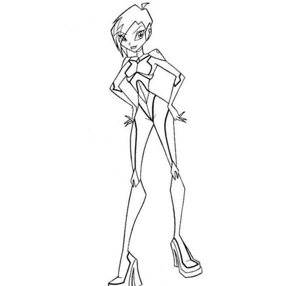 Winx раскраска Текна