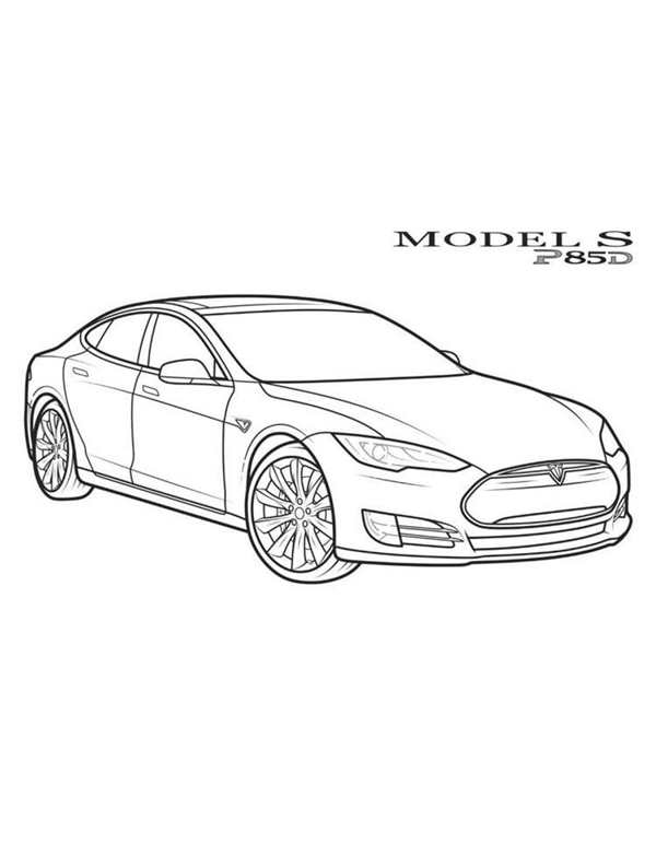 Раскраска Tesla model x