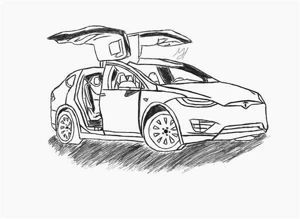 Раскраска Tesla model x