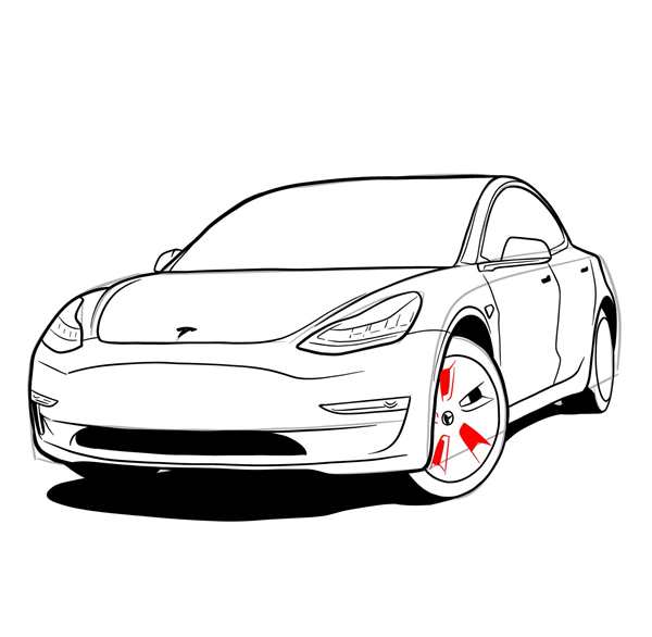 Раскраска Tesla model x