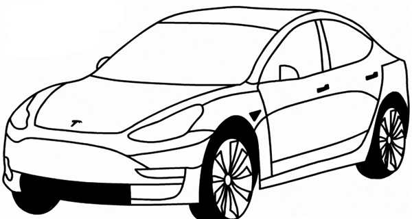 Раскраска Тесla Model 3 Вместе в Создании
