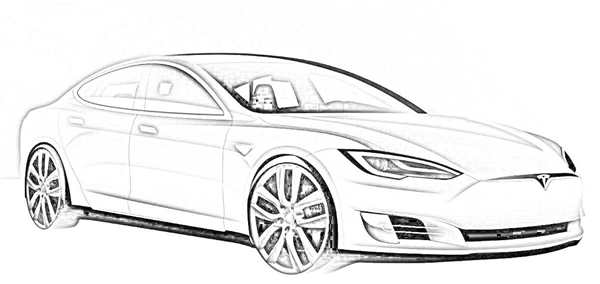 Раскраска Тесla Model 3 Вместе в Создании