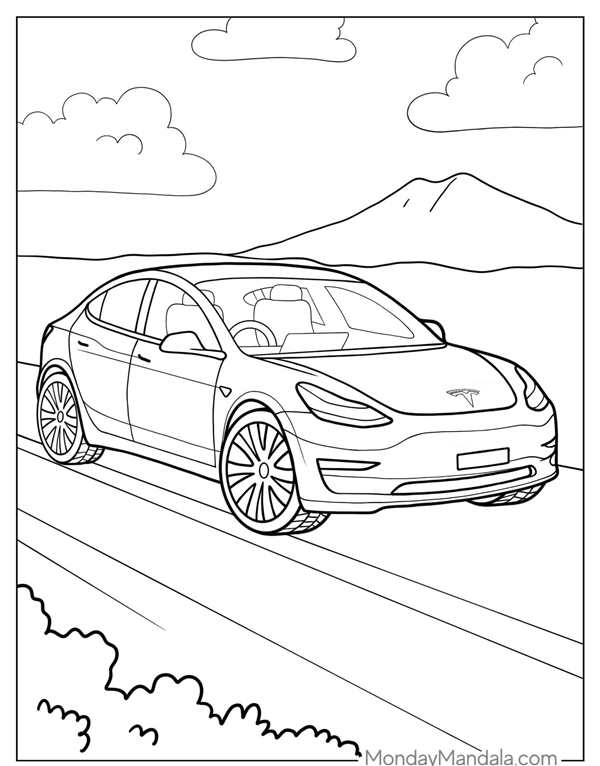Раскраска Tesla Model YCreative Way to Explore Automotive Design