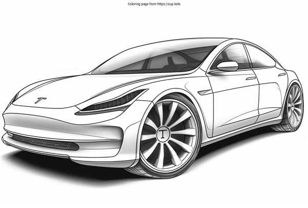 Раскраска Tesla Roadster Смелые Альфы в Ярких Цветах