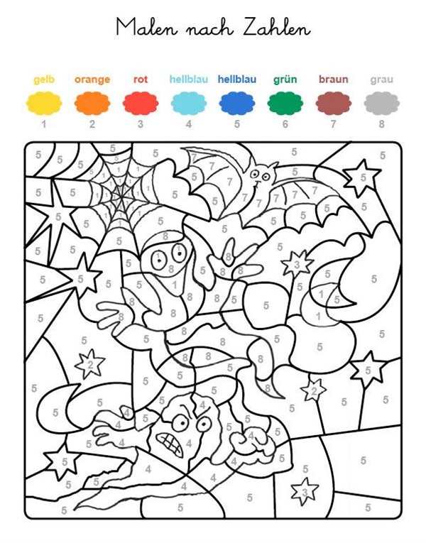 Colour Pumpkins by numbers