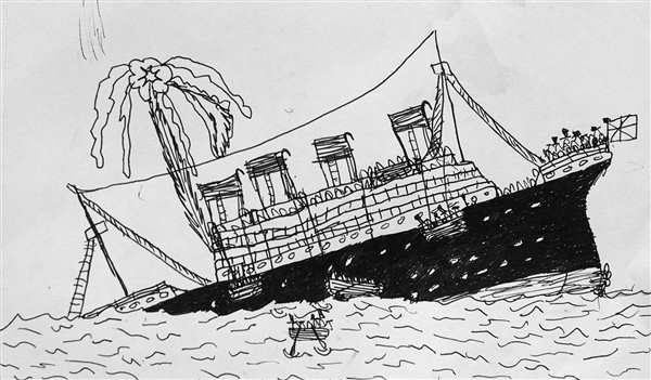 Раскраска корабль Титаник