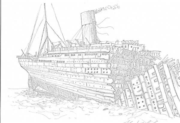 Британик корабль рисунок
