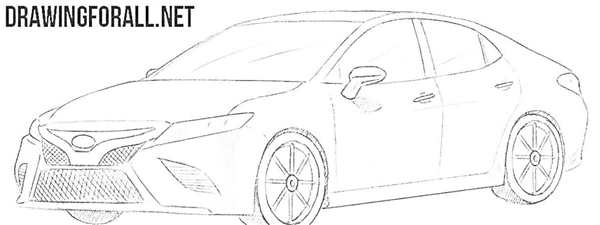 Toyota Camry 55 сбоку нарисованная