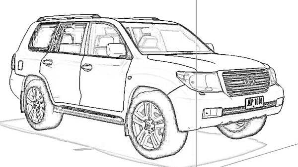 Раскраска Toyota Land Cruiser 200