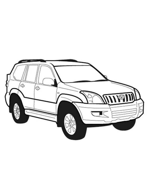 Раскраска Toyota Land Cruiser 200