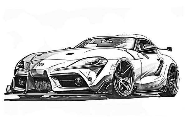 Toyota Supra a80 карандашом