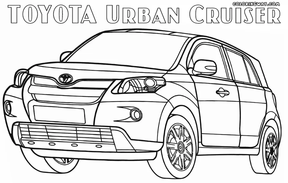 Раскраска Тойота Ярис Веселые Автогонки