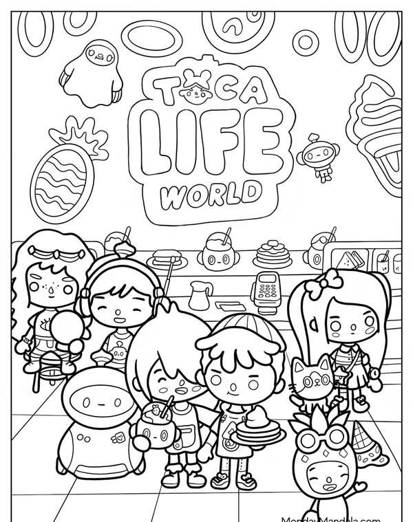 Раскраска из игры toca World