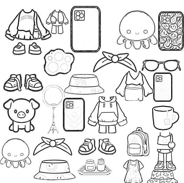 Раскраска Тока БокаCreative Coloring for Unique Childrens Outfits
