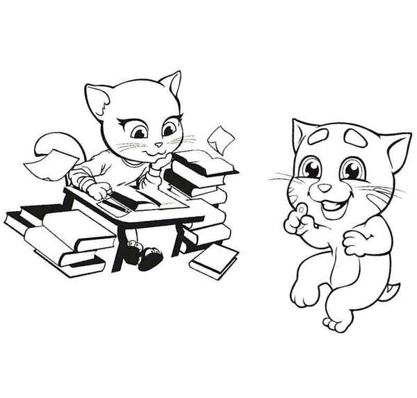 Раскраска кошка Анжела