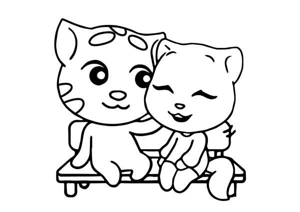 Раскраска кошка Анжела