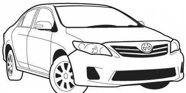 Раскраска Toyota Avensis ВеселыеMoments на Книжке