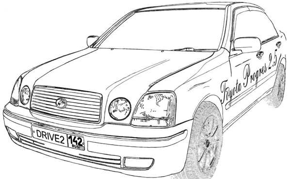 Раскраска Toyota Celica 1998 ВоссоздайтеVintage Стиль