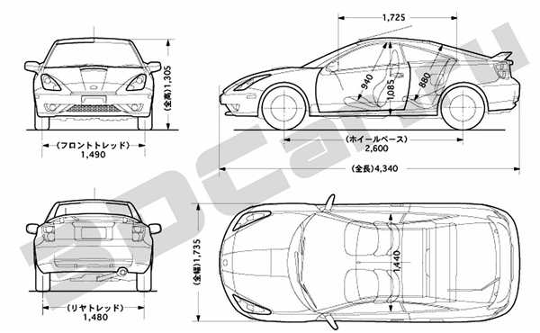 Раскраска Toyota Celica 1998 ВоссоздайтеVintage Стиль