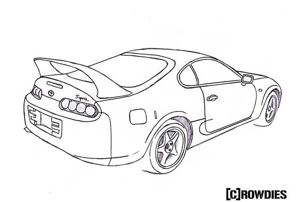 Раскраска Toyota Celica 1998 ВоссоздайтеVintage Стиль
