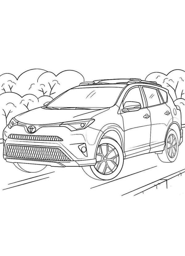 Разукрашки машины Toyota RAV 4