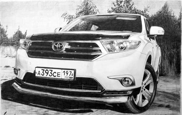 Раскраска Toyota Highlander Веселье и Учеба в Одном