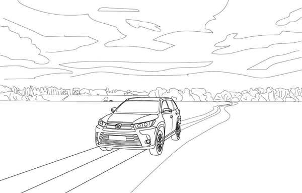 Раскраска Toyota Highlander Веселье и Учеба в Одном