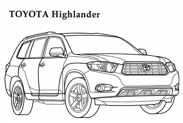 Раскраска Toyota Highlander Веселье и Учеба в Одном