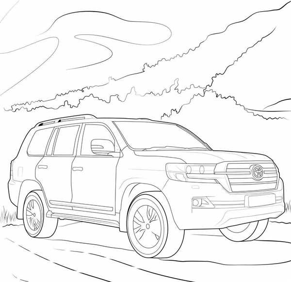 Раскраска Toyota Highlander Веселье и Учеба в Одном