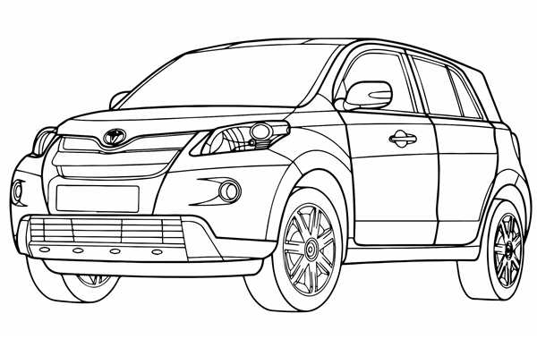 Раскраска Toyota Highlander Веселье и Учеба в Одном